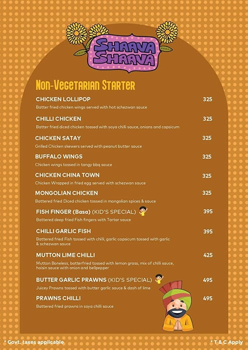 Satguru's Punjabi Rasoi menu 