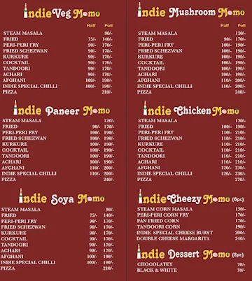 Indie Momo menu 