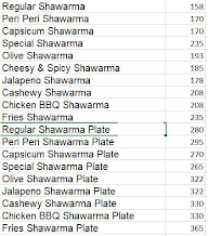 Shawarmaholic menu 1