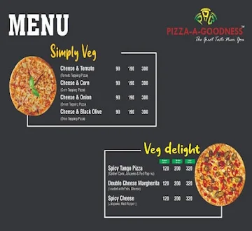 Pizza-A-Goodness menu 