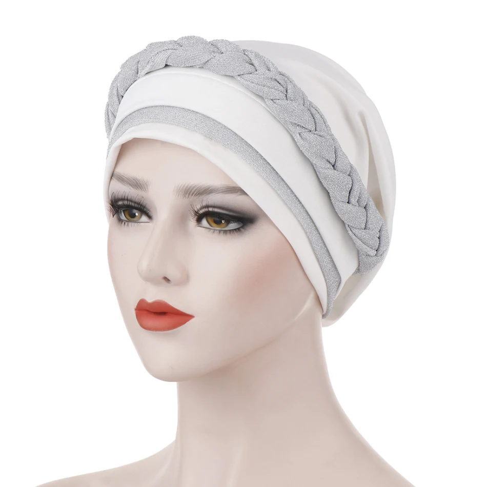 Nouveau chapeau Turban multicolore en chanvre cristal à trois couches