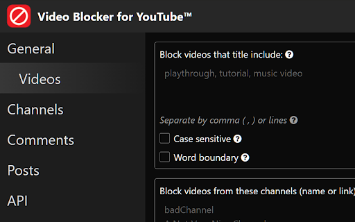 YTBlock - Block any content from YouTube™