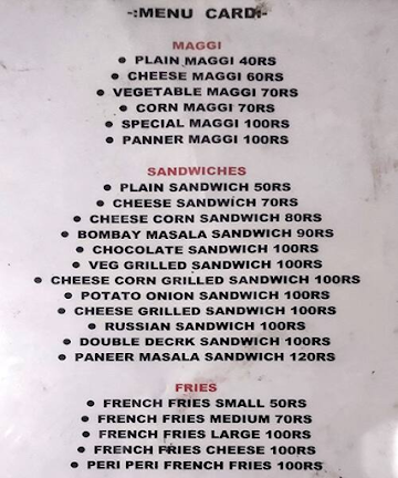 Shreeji Cafe menu 