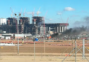 Protest action at Eskom's Kusile power station in Mpumalanga.