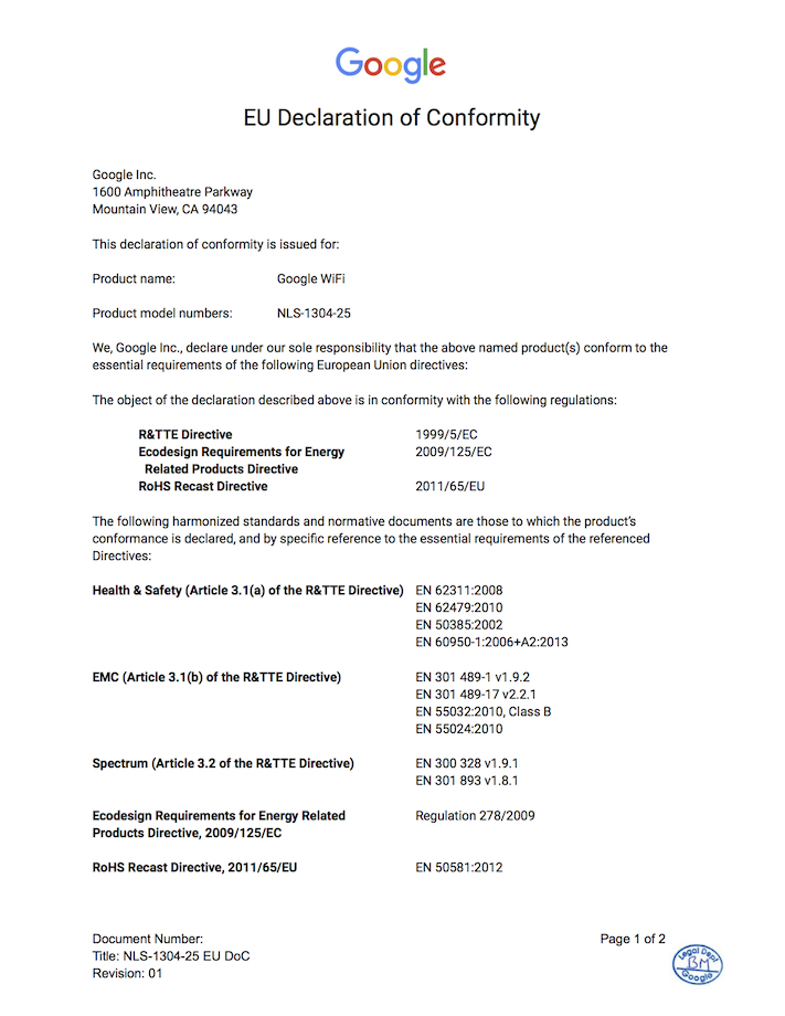 EU Declaration of conformity