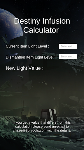 Destiny Infusion Calculator