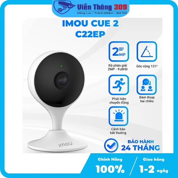 Camera Wifi 2Mp Imou Cue 2 C22Ep 1080P Góc Siêu Rộng, Đàm Thoại Hai Chiều - Hàng Chính Hãng