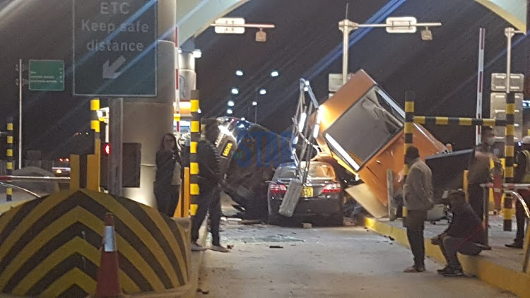 Accident involving multiple vehicles at Nairobi Expressway, Mlolongo Toll Station on Thursday June 25, 2022.