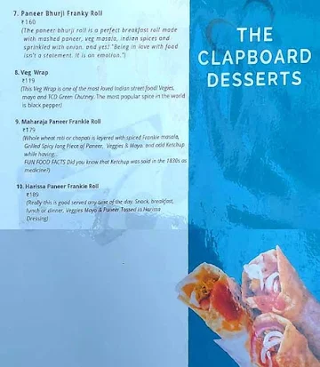 TCD- The Clapboard Desserts menu 