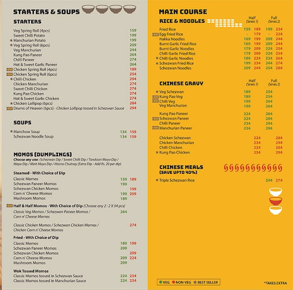 Chinese Wok menu 