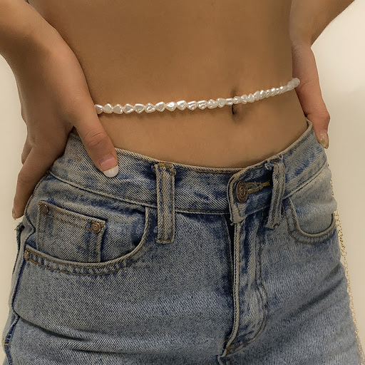 Title 1, Shaped Imitation Pearl Waist Chain. Enhance you...