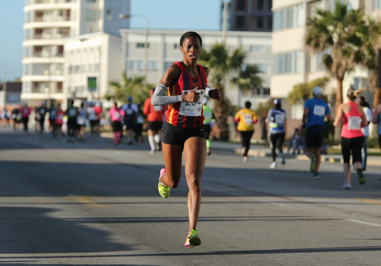 Mapaseka Makhanya of CGA during the ASA Half Marathon Championships in Port Elizabeth, South Africa.