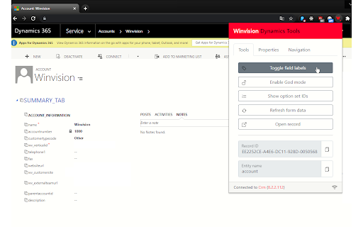 Winvision Dynamics 365 CRM Tools