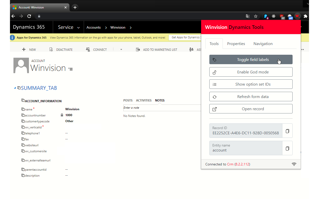 Winvision Dynamics 365 CRM Tools Preview image 0