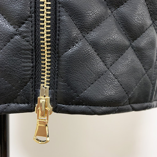 Title 4, Rhombus leather zipper high waist skirt, accent...
