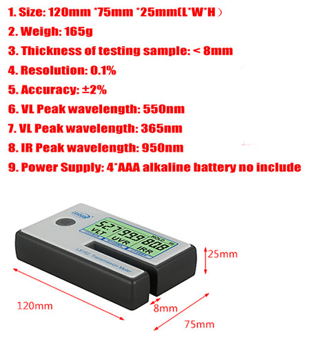 Tint meter inspector｜LS162 window transmission meter-Linshang