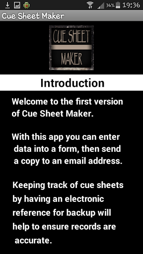 Cue Sheet Maker