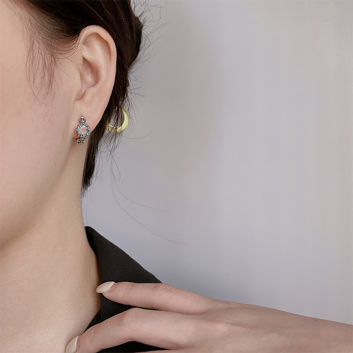 Title 4, S925 Sterling Silver Mustard Green Morandi Zirc...