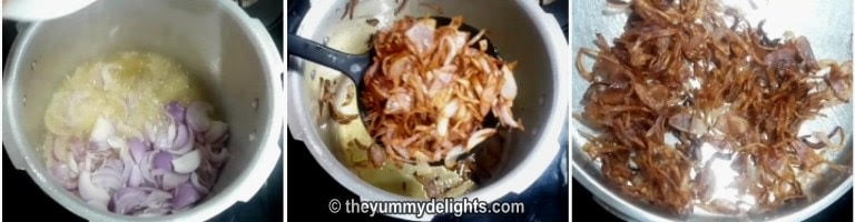 Make fried onions for making egg biryani 
