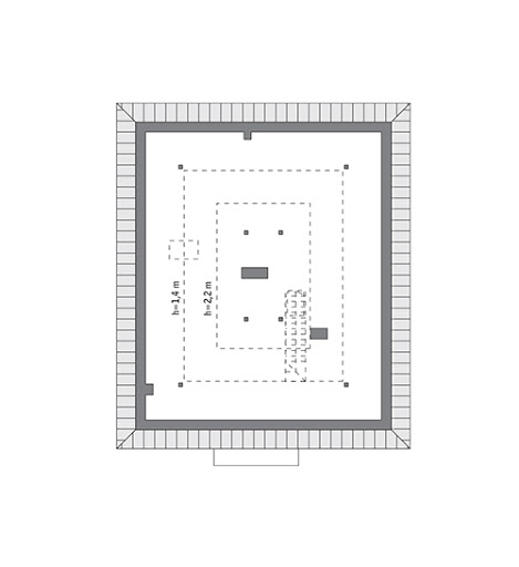 Dopasowany - wariant III (aranżacja 1) - M261aK+AR1 - Rzut poddasza do indywidualnej  adaptacji (41,3 m2 powierzchni użytkowej)