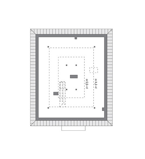 Dopasowany - wariant III (aranżacja 1) - M261aK+AR1 - Rzut poddasza do indywidualnej  adaptacji (41,3 m2 powierzchni użytkowej)