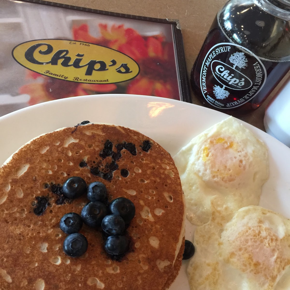 Gluten free fresh blueberry pancakes!