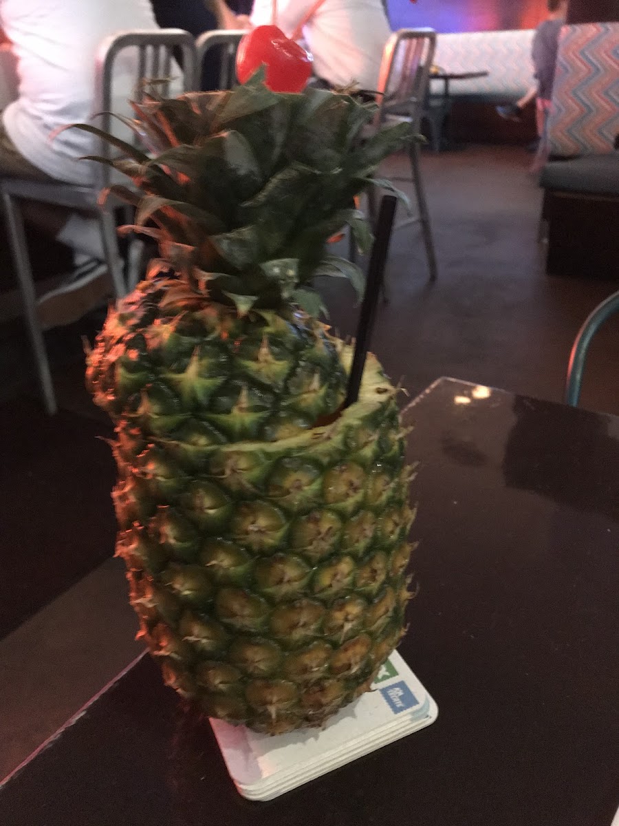 The pineapple margarita was amazing it’s in a real pineapple and delicious