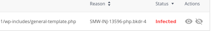 Alert for backdoor found wp-includes