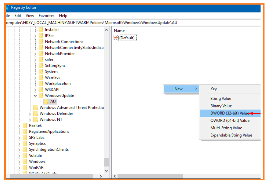 Desable Windows 10 automatic updates By using Regedit.exe