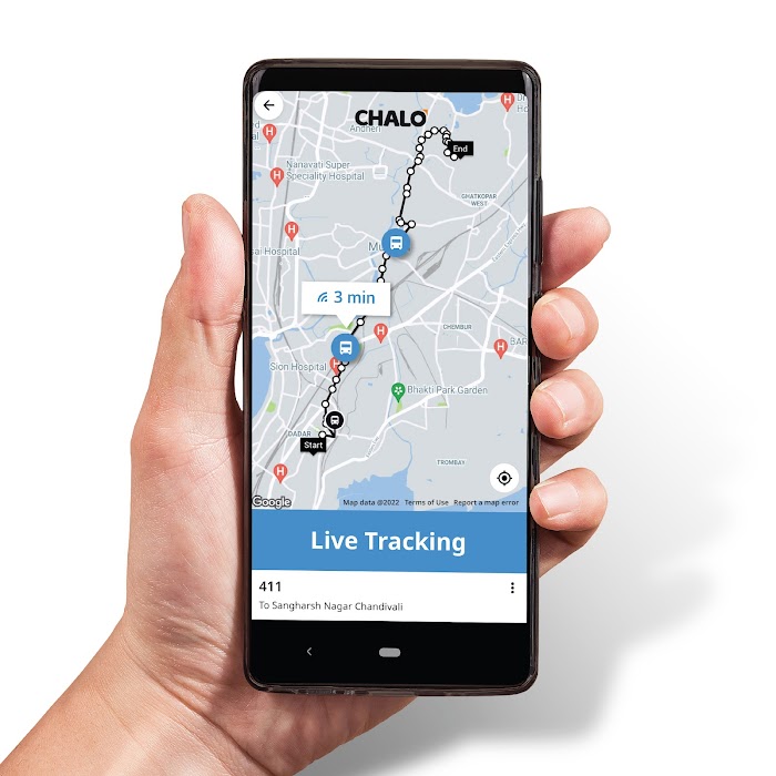 Live tracking in the Chalo app
