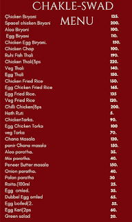 Chakle Swad Restaurant menu 2