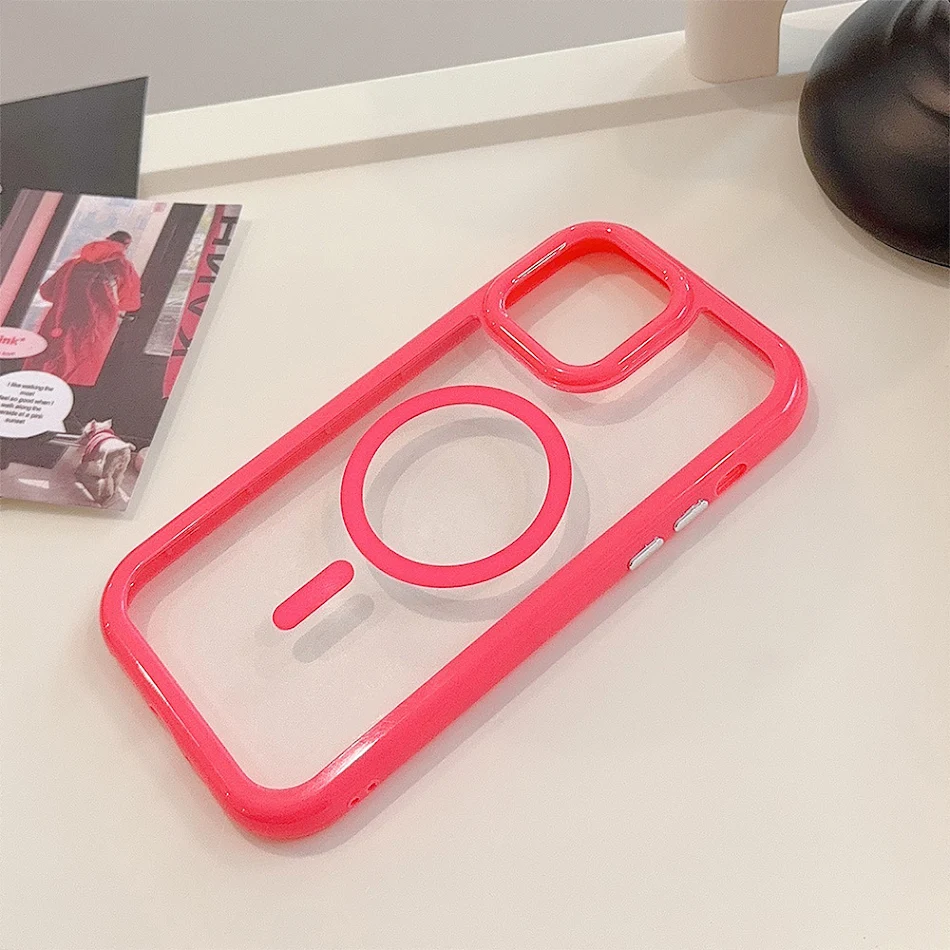 Capa Magnética Acrílica para Celular Anti-Quedas Proteção Premium Compatível com Carregamento Sem Fio Design Moderno e Resistente
