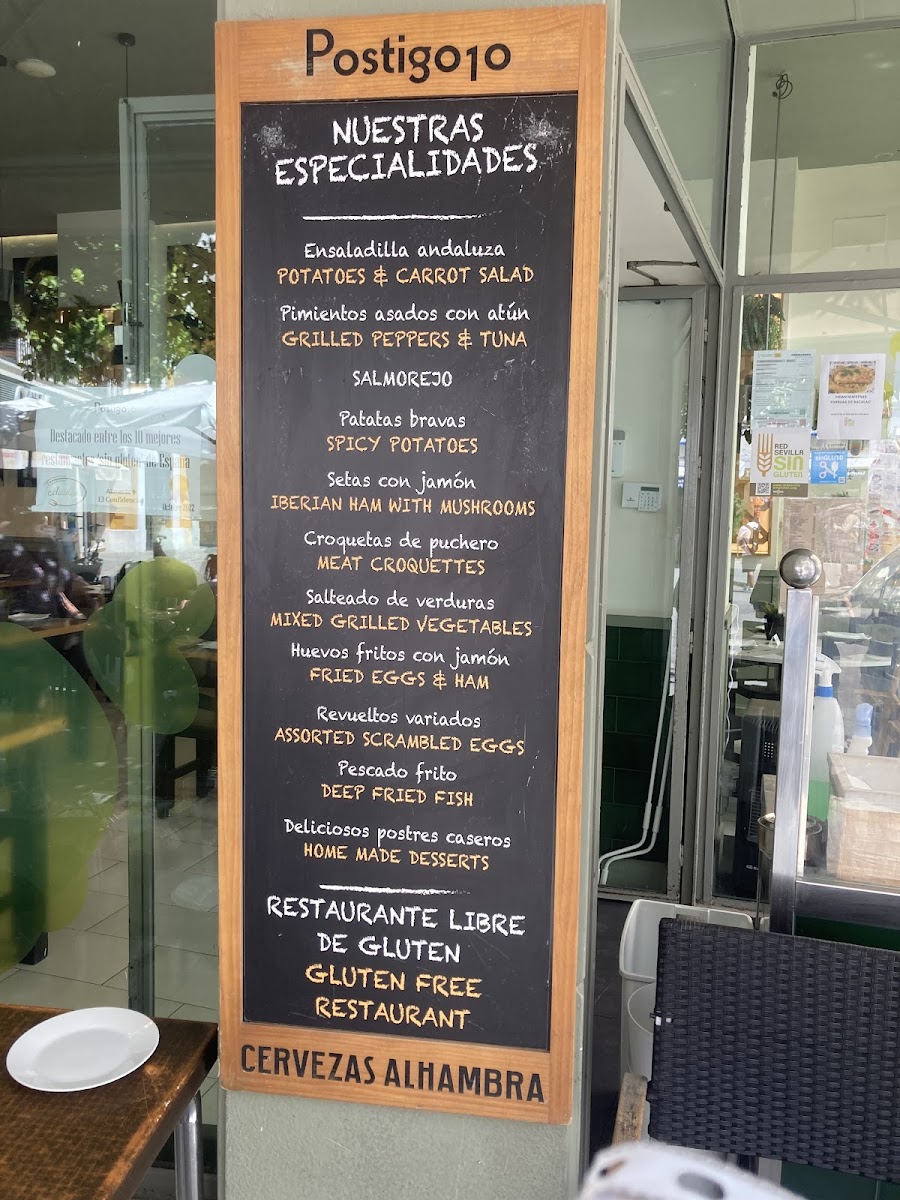 Menu board outside