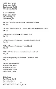 Prerna's Handcrafted Ice Cream menu 2