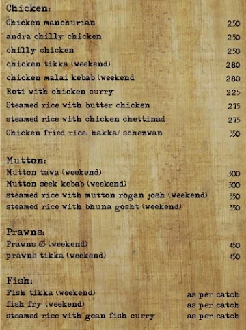 Mandara -  Imera Spa & Resort menu 