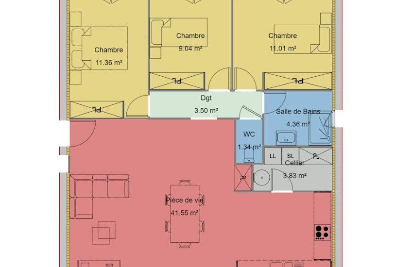  Vente Terrain + Maison - Terrain : 425m² - Maison : 85m² à Beaumont-Monteux (26600) 