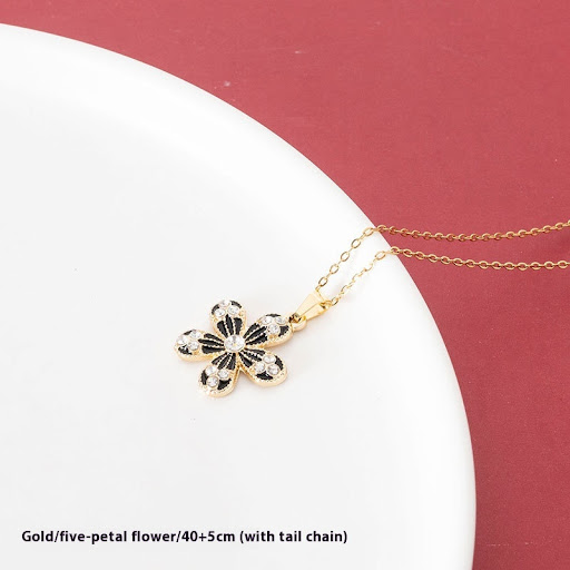 Title 1, Clover Necklace Titanium Steel for Women No Fad...