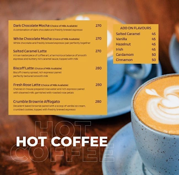 Chelvies Coffee menu 