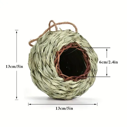Handcrafted Weaved Hanging Parrot Hummingbird Nest Houses Birds Nest Cage Egg Cage House Outdoor Home Decoration and Gar