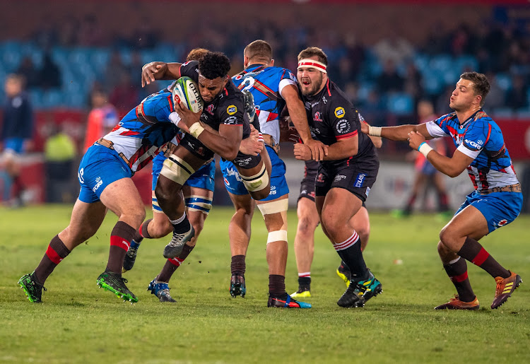 Vincent Tshituka of the Emirates Lions in action during the Super Rugby match between Vodacom Bulls and Emirates Lions at Loftus Versfeld on June 15, 2019 in Pretoria, South Africa.