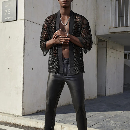 Title 2, Mens Hollow T-shirt Mesh Cardigan Fashion Cost...