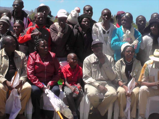 UPHILL TASK: Youth PS Lillian Mbogo-Omollo (seated left) with participants at Mt Kenya National Park on Sunday.