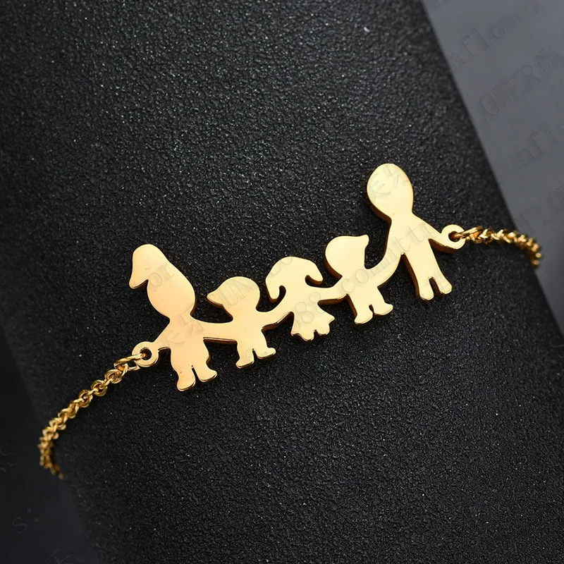 Title 3, Bracciale in acciaio inox per donna, set famigl...