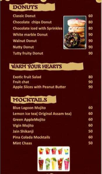 The Prime Cafe menu 