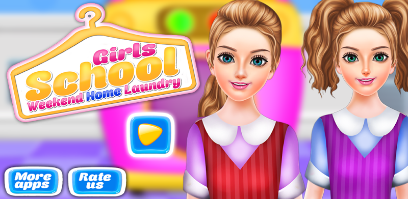 School Girls Weekend Home Washing Laundry games