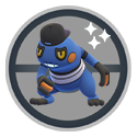 Croagunk wearing a fashionable costume