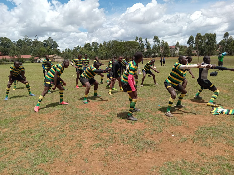 St Patrick's High School Iten dance after beating St Anthony's Kitale in boys' rugby 15s at the Rift Valley secondary Schools Sports Association on Saturday. Both teams have qualified to compete at the national championships next week in Eldoret.