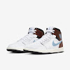 air jordan 1 mid se white/black/sail/blue gray