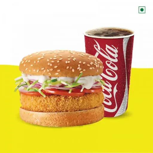 Crispy Veg Burger+ Coke (300 Ml)