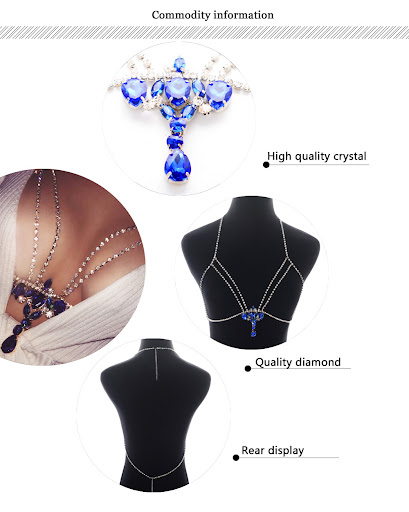 Title 2, Cadena de cuerpo de cristal con diamantes de im...